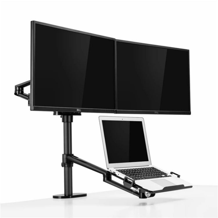 OL-10T Clip-on Desktop Stand Dual Computer Monitor Riser Bracket Laptop Holder