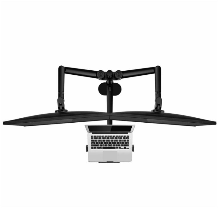 OL-10T Clip-on Desktop Stand Dual Computer Monitor Riser Bracket Laptop Holder