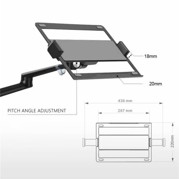 OL-10T Clip-on Desktop Stand Dual Computer Monitor Riser Bracket Laptop Holder