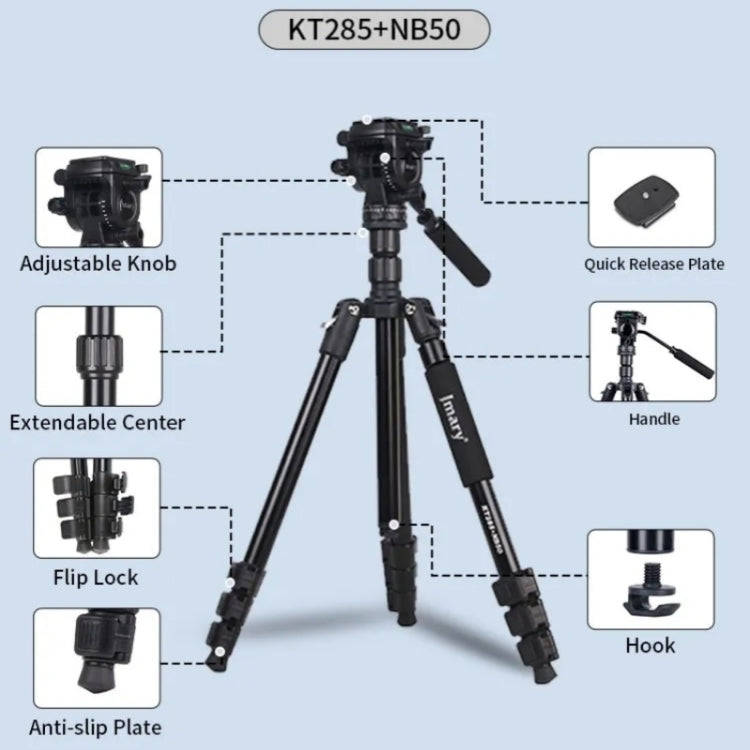 JMARY KT285+NB50 Camera Stand Extendable Height Aluminum Alloy Camera Holder Tripod My Store