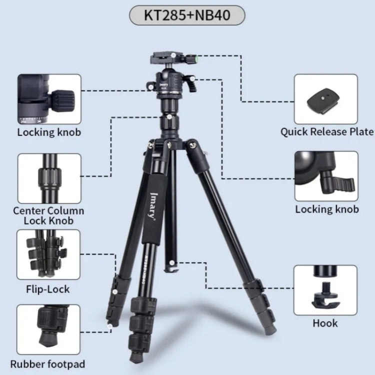 JMARY KT285+NB40 Live Streaming Photography Monopod Tripod Detachable Camera Stand