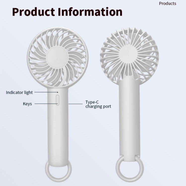 S3 3 Speed Low Noise Hanging Hole Desk Fan Portable Rechargeable Handheld Cooling Fan Reluova