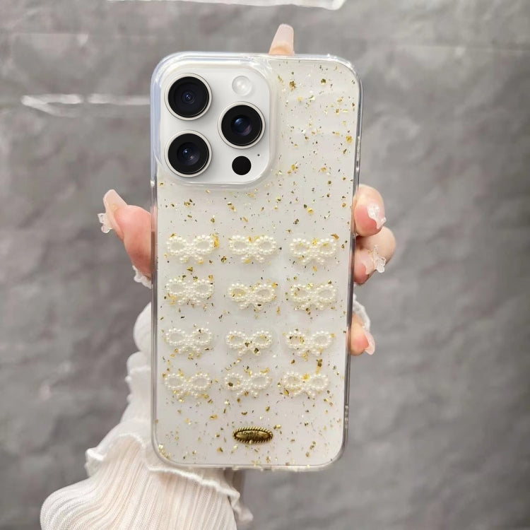 Gold Foil Pearl Bow TPU Phone Case, Series 1