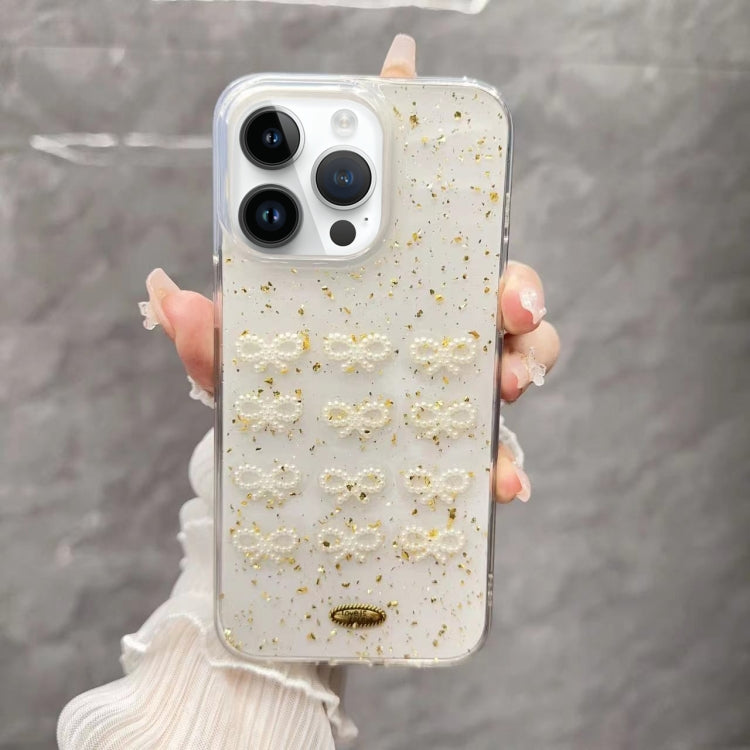 Gold Foil Pearl Bow TPU Phone Case, Series 1