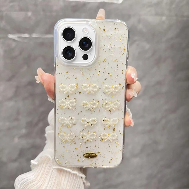 Gold Foil Pearl Bow TPU Phone Case, Series 1