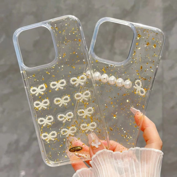 Gold Foil Pearl Bow TPU Phone Case, Series 1