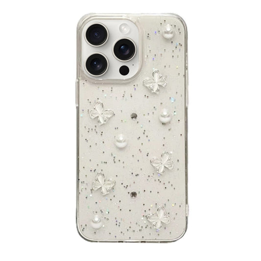 Glitter Pearl Butterfly TPU Phone Case