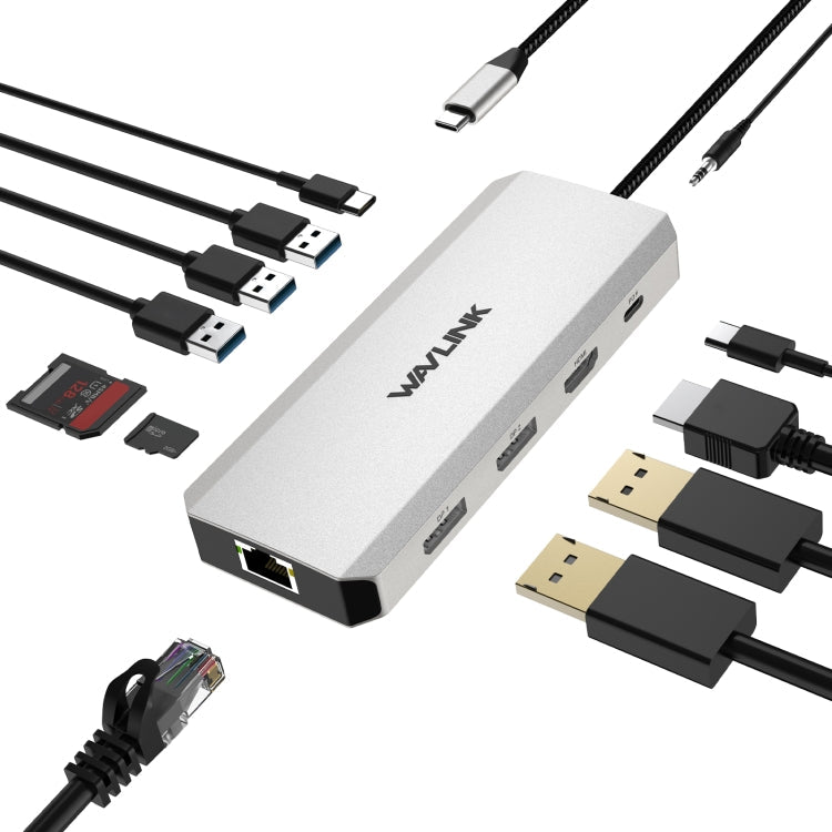 WAVLINK UMD306 12 in 1 Dual 8K Triple Monitor Multiport Adapter