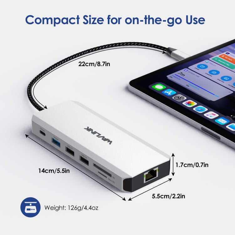 WAVLINK UMD306 12 in 1 Dual 8K Triple Monitor Multiport Adapter