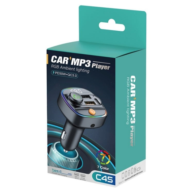 C4S Digital Display Car PD 30W+QC 3.0 Car Charger Audio MP3 Player FM Transmitter ÎҵÄÉ̵ê