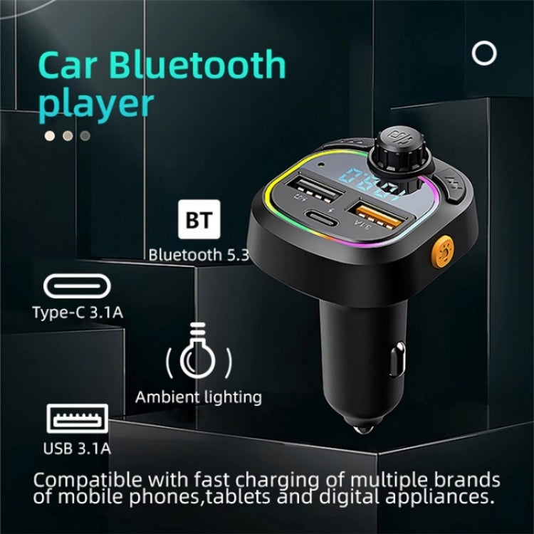 C6 Type-C+2 USB Fast Charger Audio MP3 Player Digital Display FM Car Bluetooth Transmitter ÎҵÄÉ̵ê