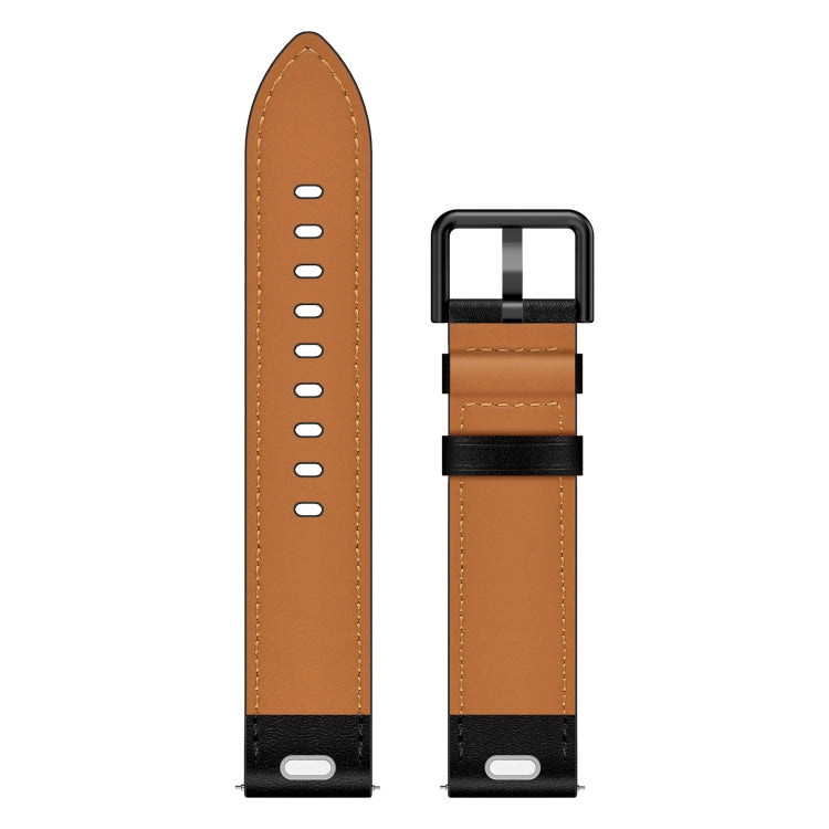 22mm SX Connector Metal Button Switch Leather Watch Band