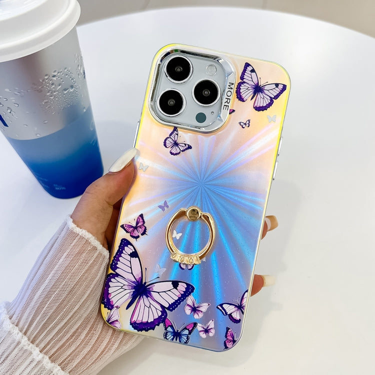 Electroplating Laser Butterfly Ring Holder Phone Case, Series 2