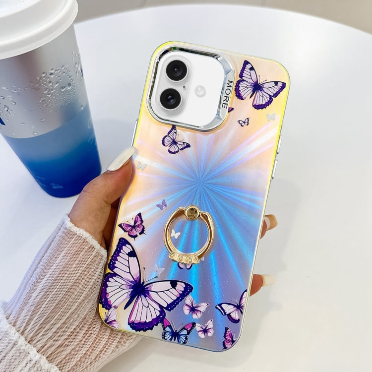 Electroplating Laser Butterfly Ring Holder Phone Case, Series 1