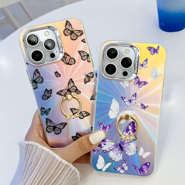 Electroplating Laser Butterfly Ring Holder Phone Case, Series 2