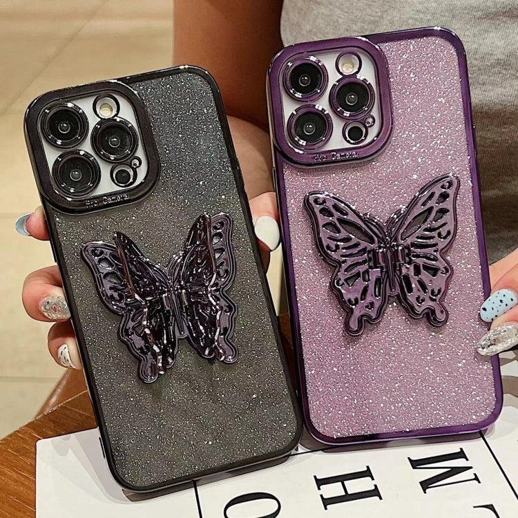 Electroplated Glitter 3D Butterfly TPU Phone Case, Series 1