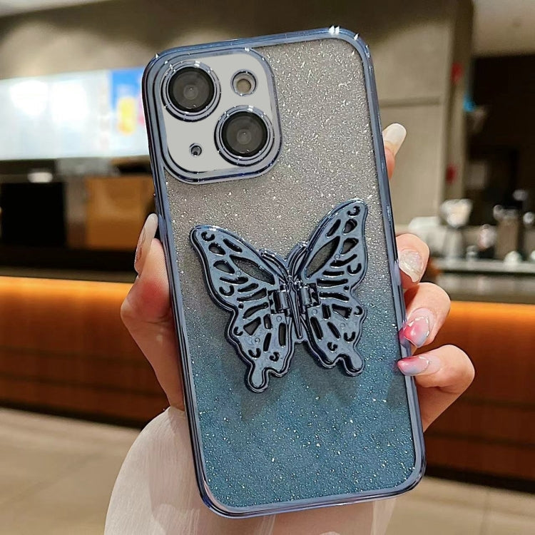 Electroplated Gradient Glitter 3D Butterfly TPU Phone Case, Series 4