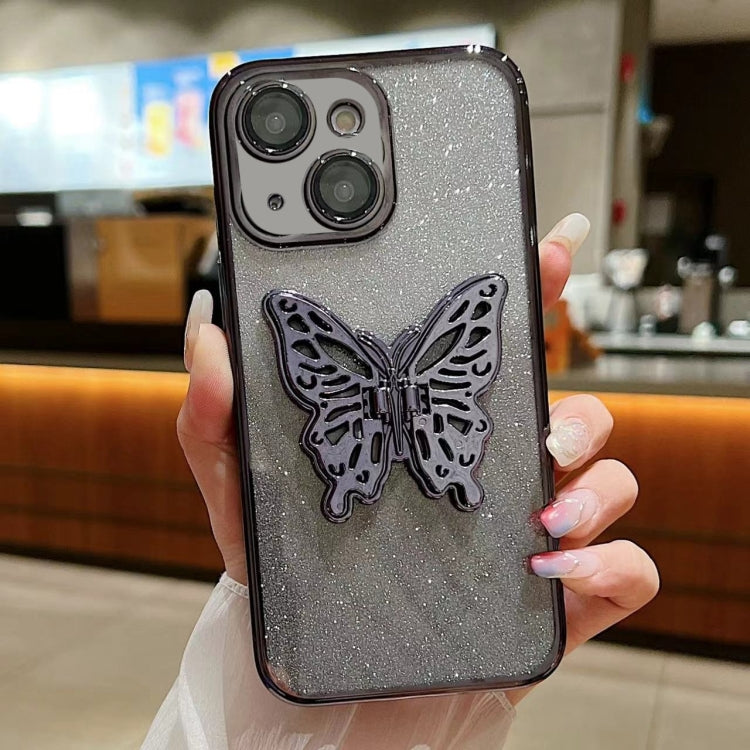 Electroplated Gradient Glitter 3D Butterfly TPU Phone Case, Series 5