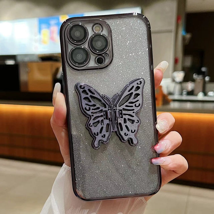 Electroplated Gradient Glitter 3D Butterfly TPU Phone Case, Series 4