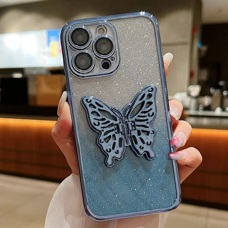 Electroplated Gradient Glitter 3D Butterfly TPU Phone Case, Series 1