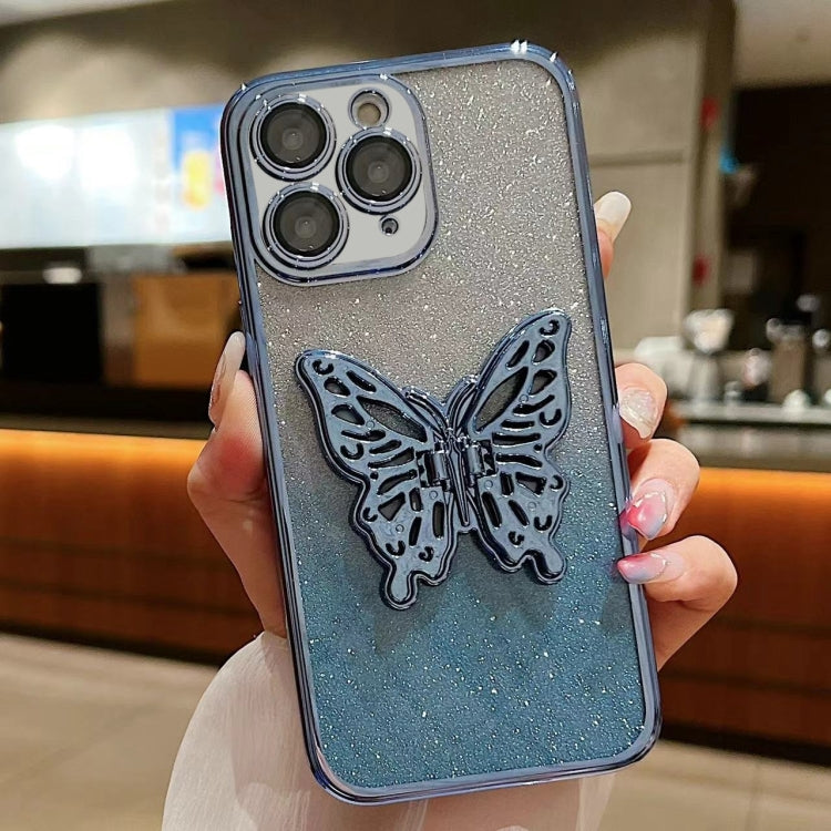 Electroplated Gradient Glitter 3D Butterfly TPU Phone Case, Series 2