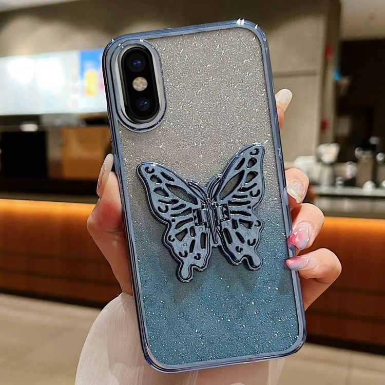 Electroplated Gradient Glitter 3D Butterfly TPU Phone Case, Series 2