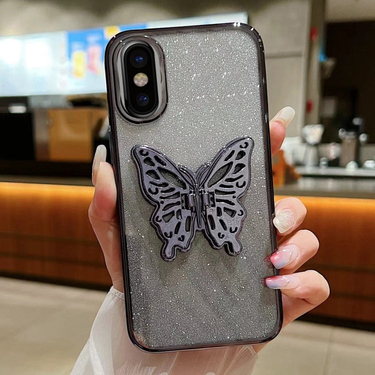 Electroplated Gradient Glitter 3D Butterfly TPU Phone Case, Series 2