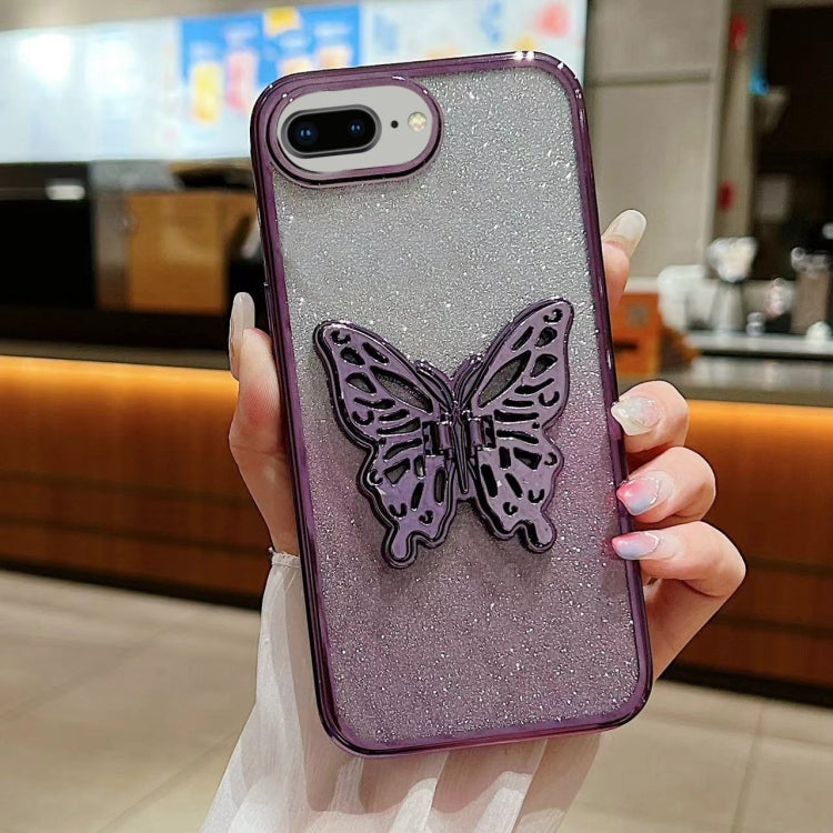 Electroplated Gradient Glitter 3D Butterfly TPU Phone Case, Series 4