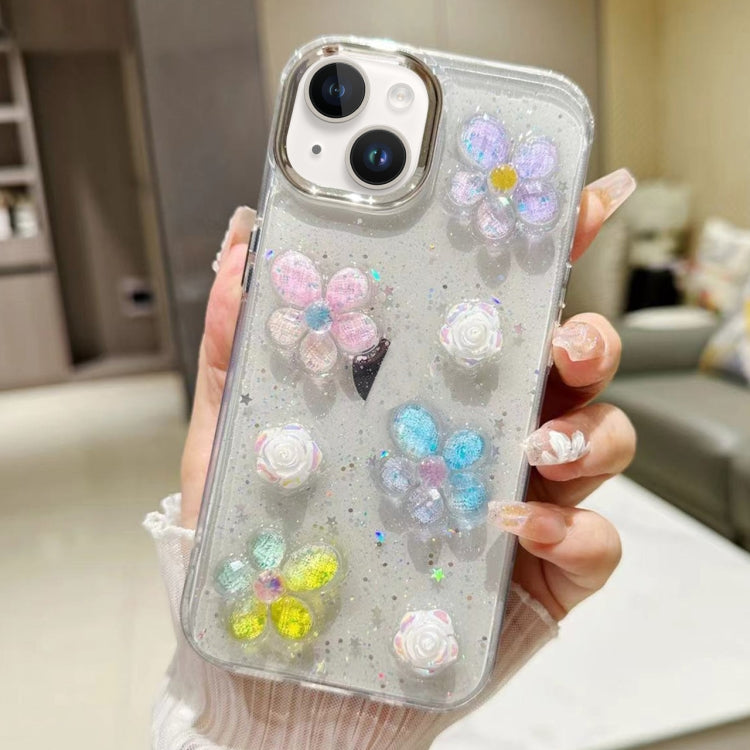 3D Flower Glitter Epoxy TPU Phone Case, Series 1