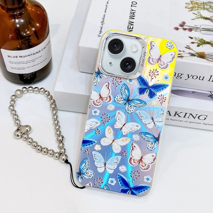 Electroplating Laser Butterfly Phone Case with Wrist Strap, Series 1