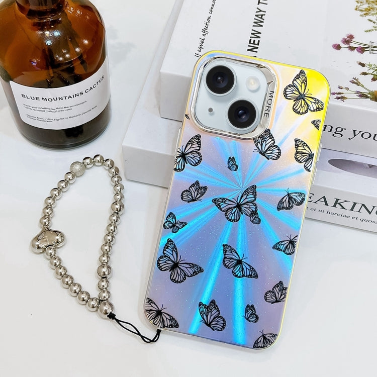 Electroplating Laser Butterfly Phone Case with Wrist Strap, Series 1