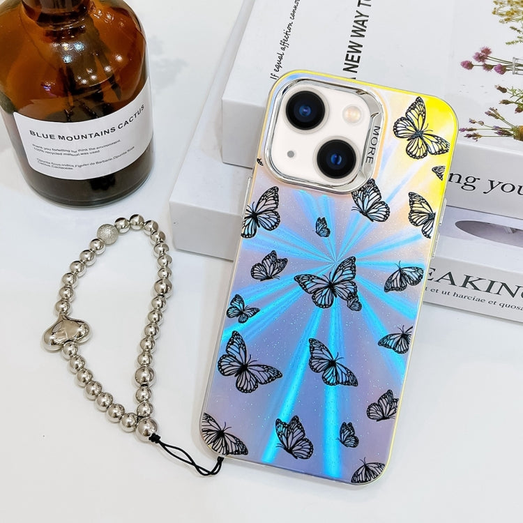 Electroplating Laser Butterfly Phone Case with Wrist Strap, Series 2