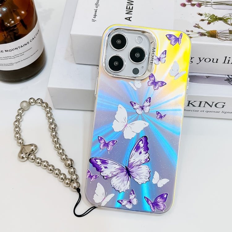 Electroplating Laser Butterfly Phone Case with Wrist Strap, Series 2