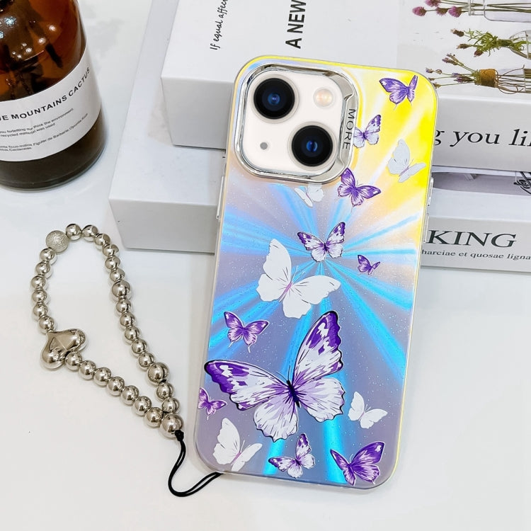 Electroplating Laser Butterfly Phone Case with Wrist Strap, Series 2