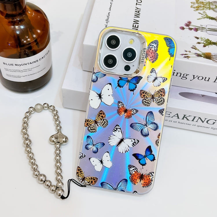 Electroplating Laser Butterfly Phone Case with Wrist Strap, Series 2