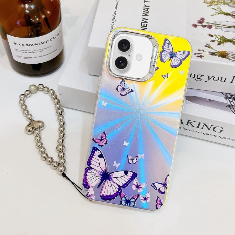 Electroplating Laser Butterfly Phone Case with Wrist Strap, Series 1