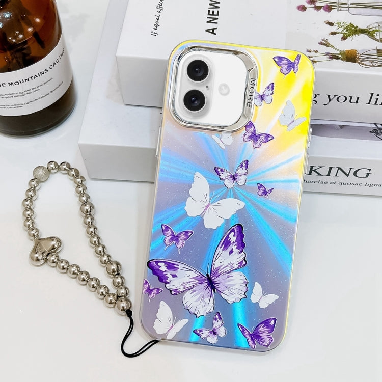 Electroplating Laser Butterfly Phone Case with Wrist Strap, Series 1