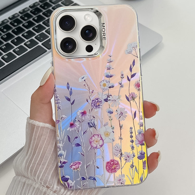 Electroplating Laser Flower Texture TPU Phone Case, Series 5