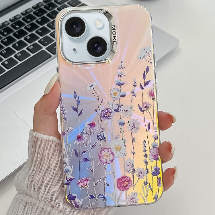 Electroplating Laser Flower Texture TPU Phone Case, Series 3