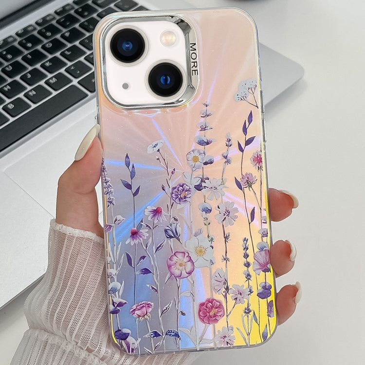 Electroplating Laser Flower Texture TPU Phone Case, Series 8