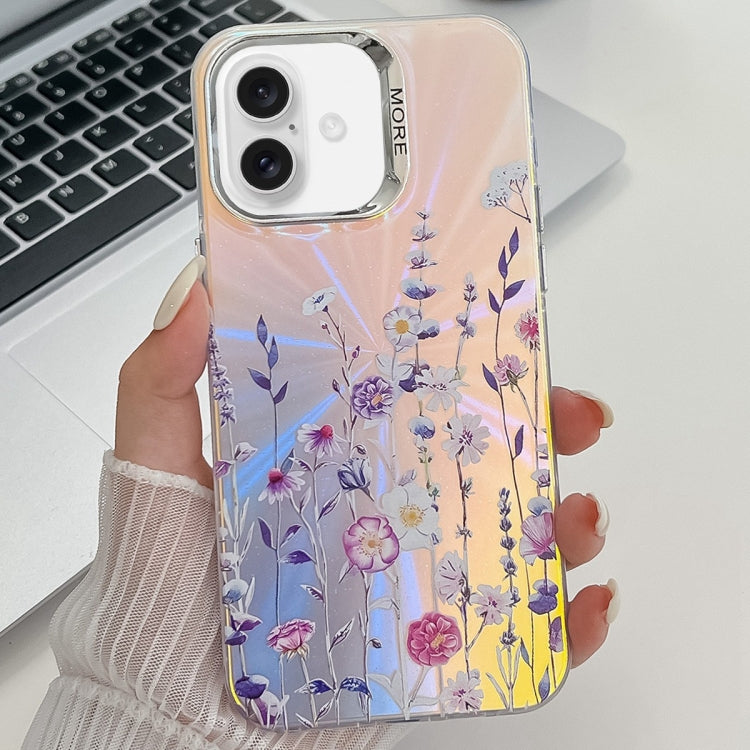 Electroplating Laser Flower Texture TPU Phone Case, Series 2