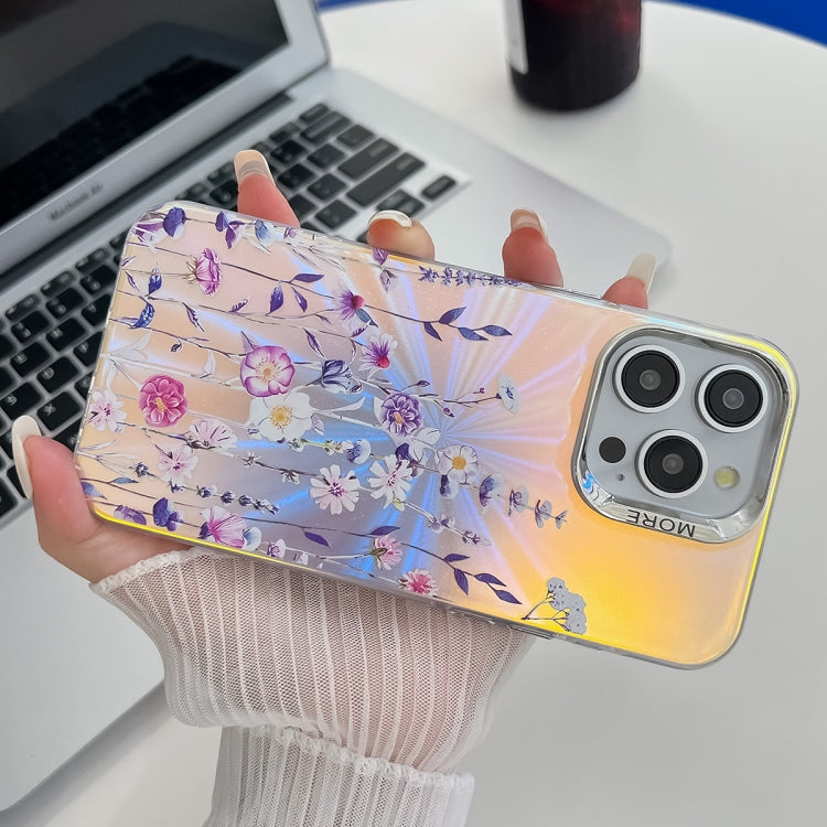 Electroplating Laser Flower Texture TPU Phone Case, Series 12