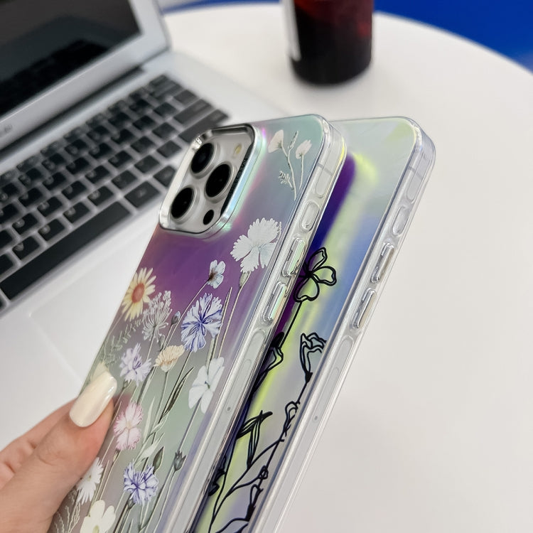 Electroplating Laser Flower Texture TPU Phone Case, Series 6