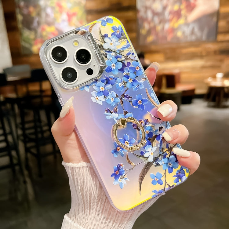 Electroplating Laser Flower Ring Holder TPU Phone Case, Series 5