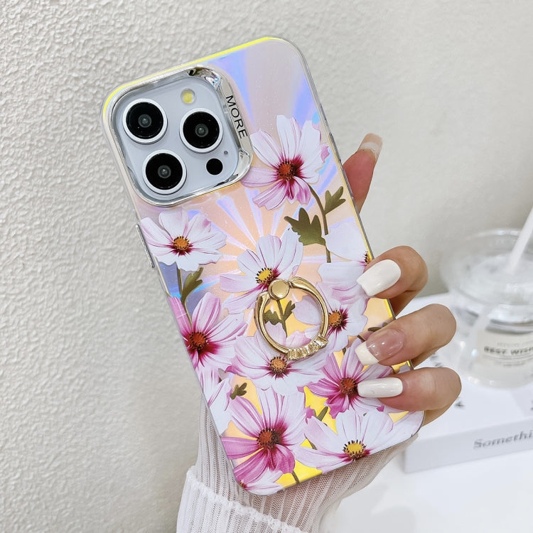 Electroplating Laser Flower Ring Holder TPU Phone Case, Series 5