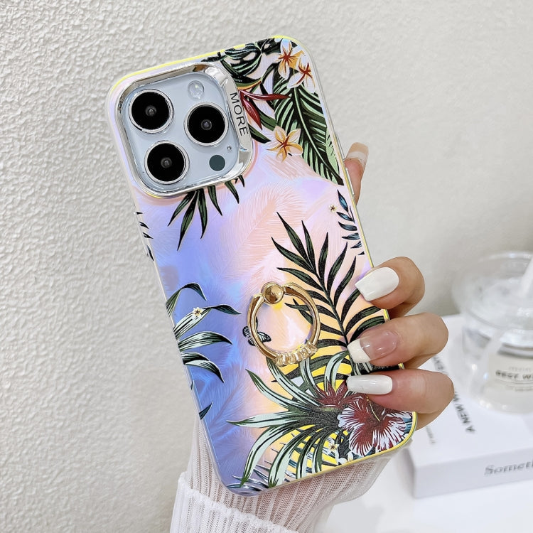 Electroplating Laser Flower Ring Holder TPU Phone Case, Series 5