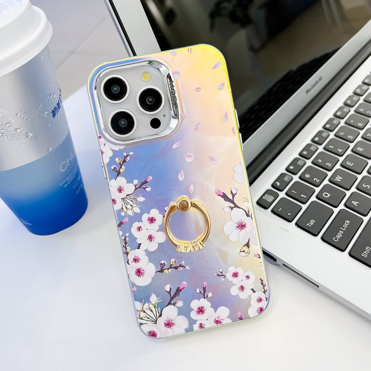 Electroplating Laser Flower Ring Holder TPU Phone Case, Series 5