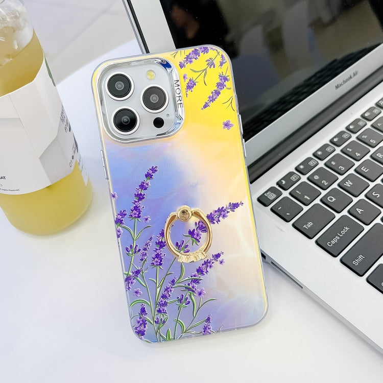 Electroplating Laser Flower Ring Holder TPU Phone Case, Series 5