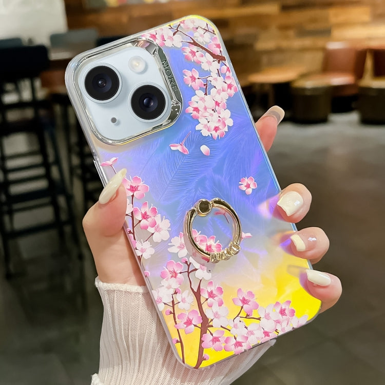 Electroplating Laser Flower Ring Holder TPU Phone Case, Series 3