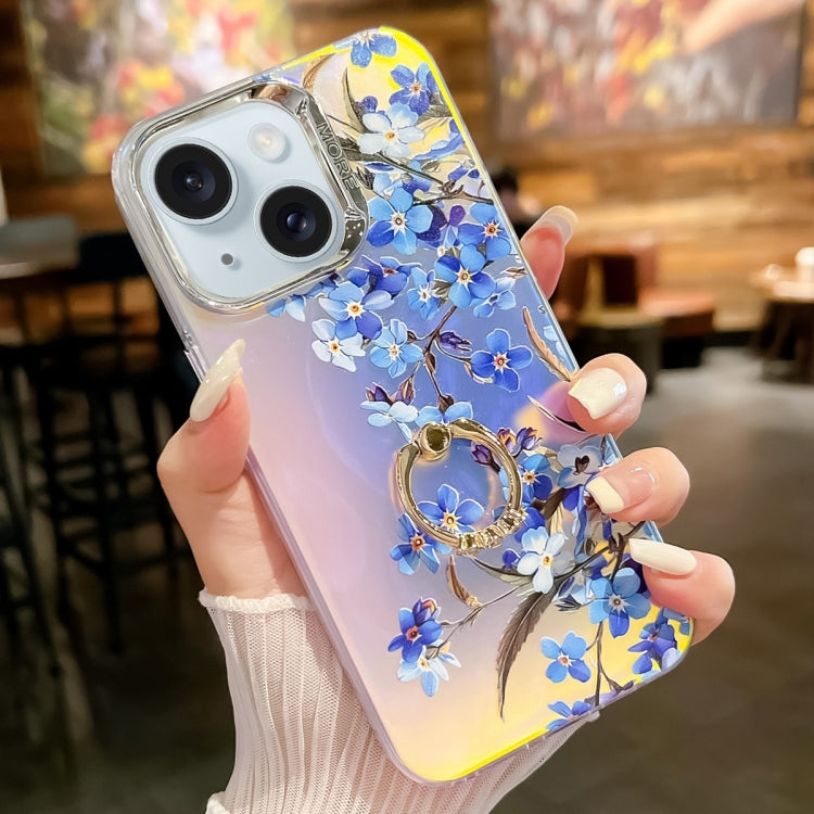 Electroplating Laser Flower Ring Holder TPU Phone Case, Series 3